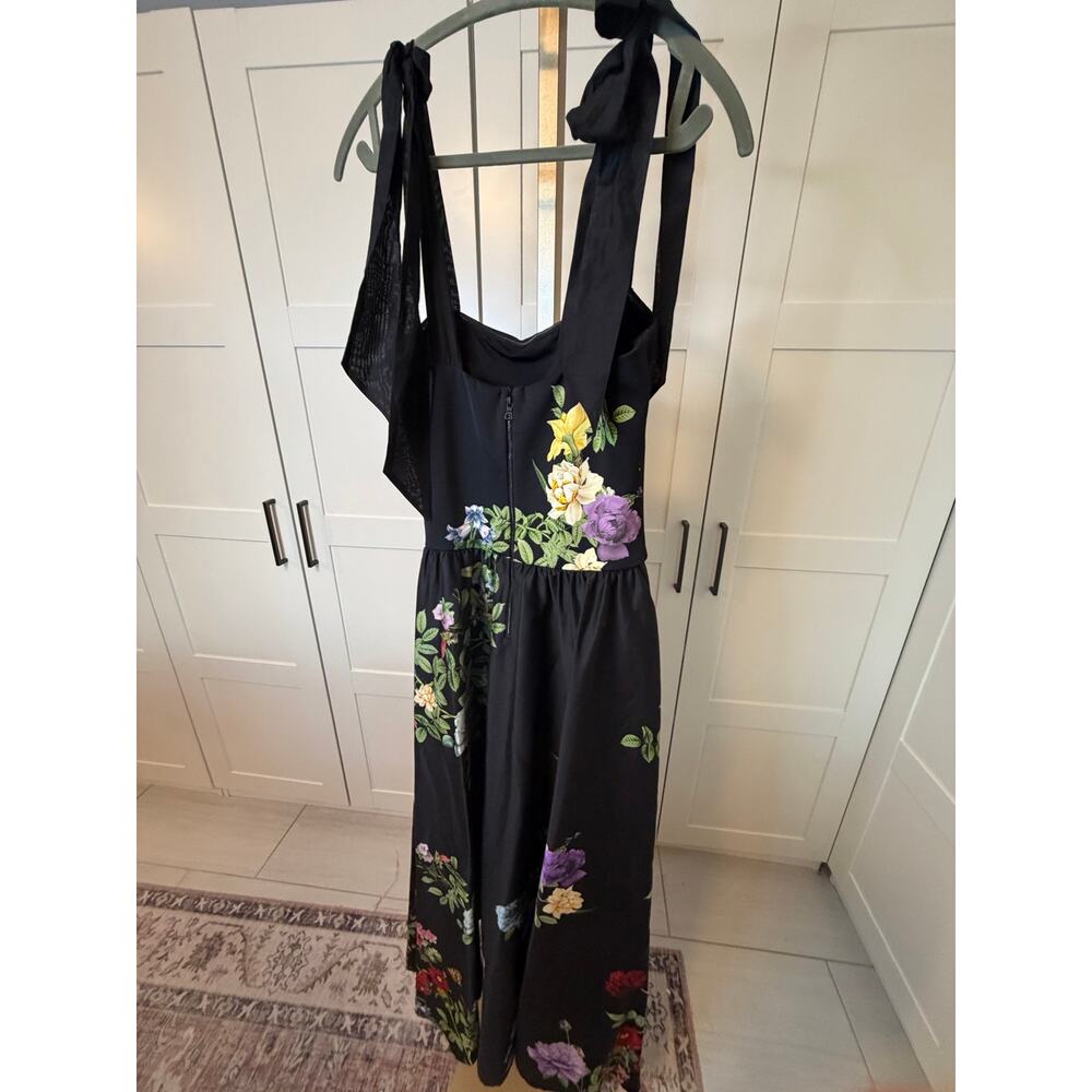 Alice + Olivia Oriana Tie Strap Drop-Waist Midi Dress Size 6 NWT - Picture 10 of 15